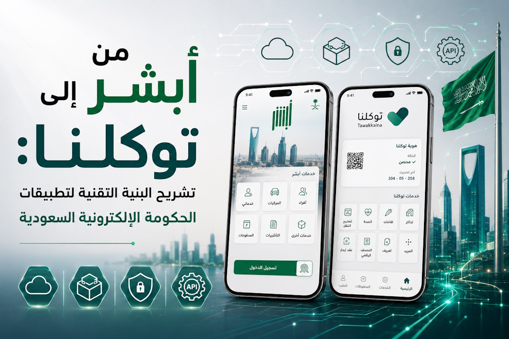 من أبشر إلى توكلنا : تشريح البنية التقنية لتطبيقات الحكومة الالكترونية السعودية